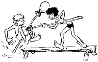 A coloring page of games and activities
